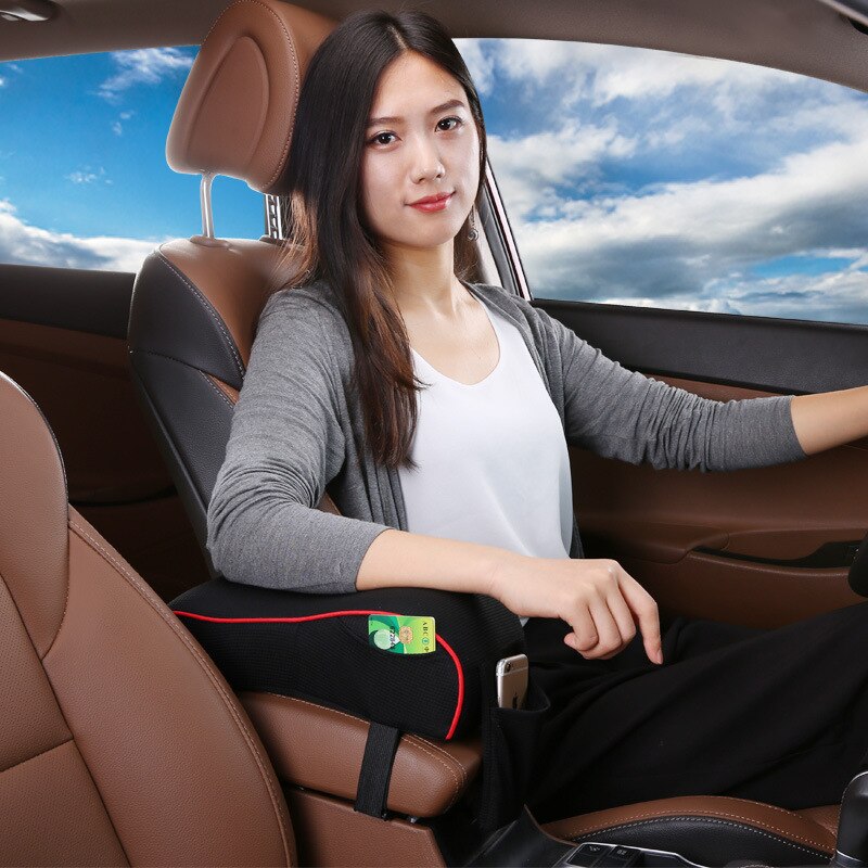 Armrest Pad Car Seat Arm Rest Memory Foam Cushion Padding Relieve Fatigue with Phone Package