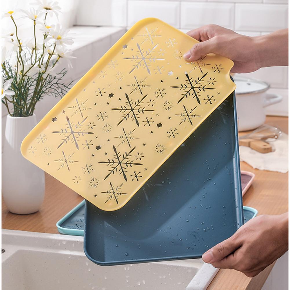 Drain Tray Rectangular Double Layer Plastic Portable Drainer Sink Tray for Kitchen