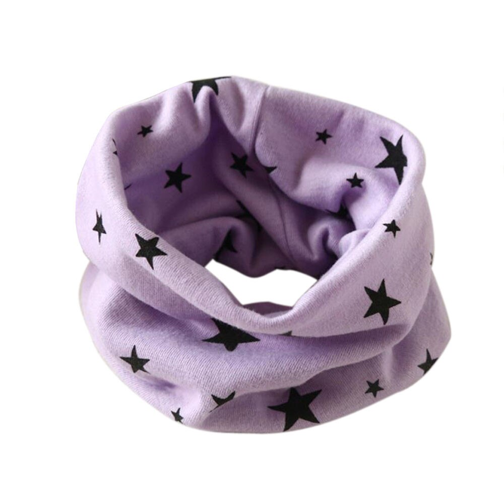 Bufandas de cuello redondo para bebés, bufanda de algodón de 40x37cm para niños de 2 a 10 años, otoño e invierno,: Purple 