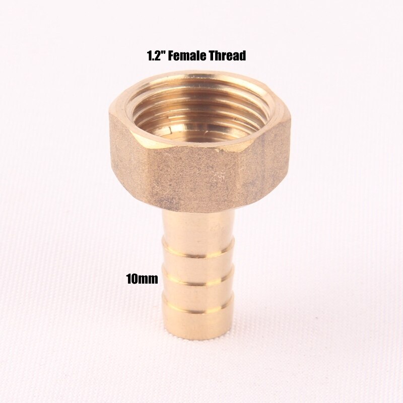 1/2" Female Male Thread Hose Connector 8-19mm Pure Brass Pagoda Water Connectors Irrigation Copper Gas Soft Pipe Hose Adapters: 1l2 Female-10mm