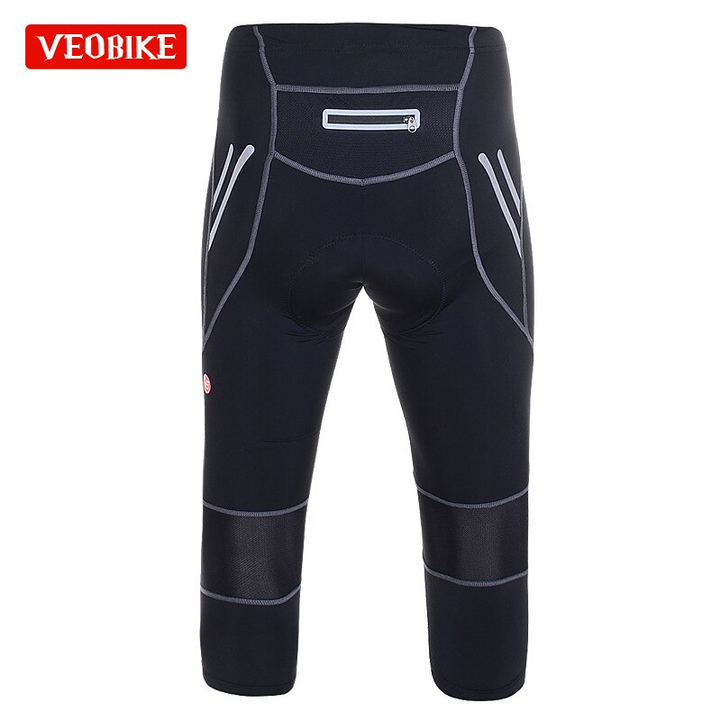 Pro team 9d gel polstrede cykelshorts herre cykel 3/4 bukser mtb cykelbukser tights sportstøj cykeltøj reflekterende strimmel