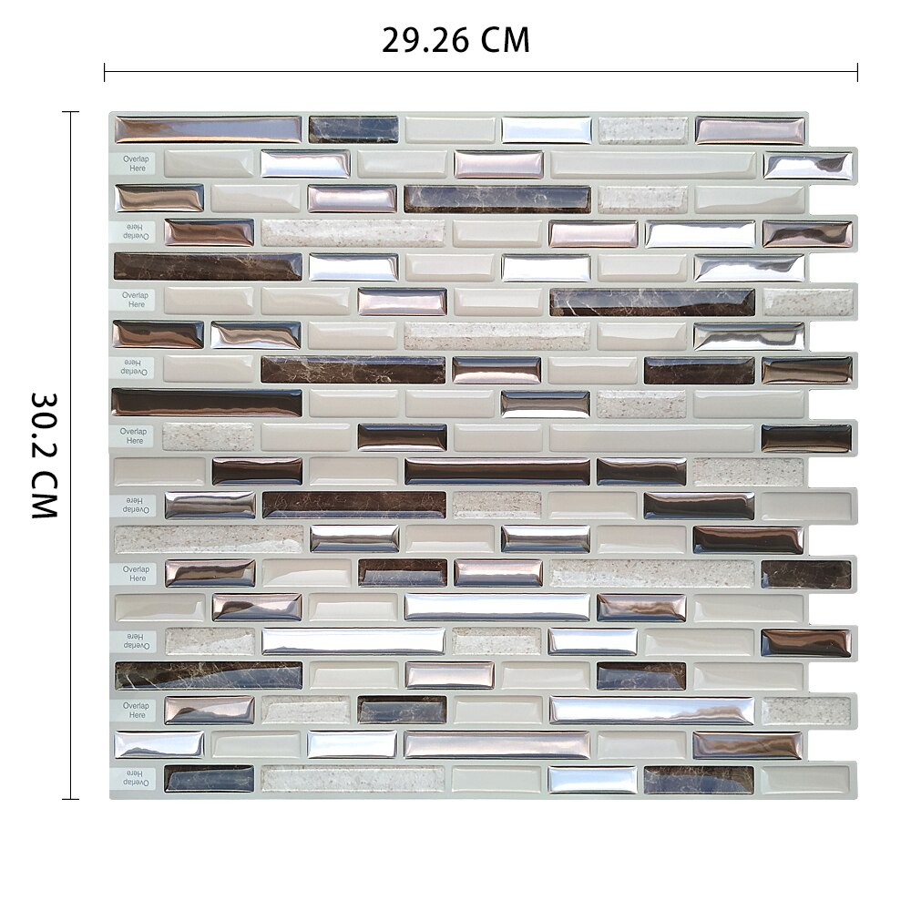 Kjøkken selvklebende mosaikk veggdekal t-bane skrell og stikk backsplash vinyl fliser klistremerker: Msob -051