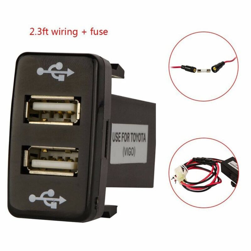 1pc Dual USB 2-Port Rapid Phone Charger Interior Modified Accessories For Toyota 4Runner/Prado 120 Series 2003