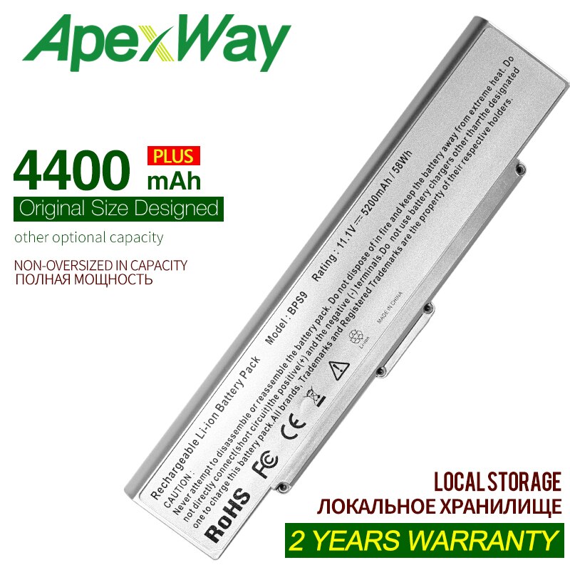 Apexway 11,1V Portátil Batería Para Sony Vaio Vgp BPS9 BPS10 BPL9 BPL10 VGP-BPS9/B VGP-BPL9 VGP-BPS9A/B /VGP-BPS9/S VGP-BPS9A/S