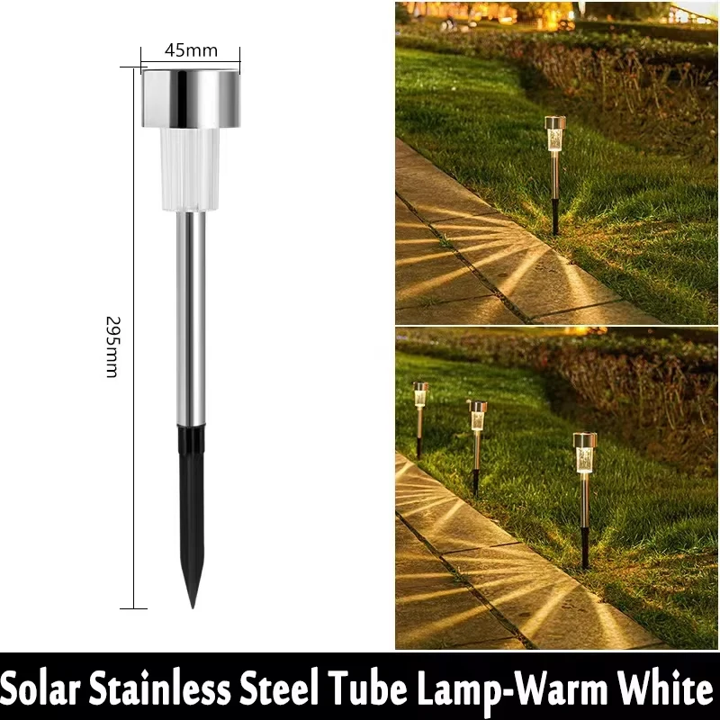 Solar-Landschafts-Rasenleuchten für den Außenbereich, Gartenleuchten, wasserdichte Dekorationsleuchten für Wege, Terrasse, Höfe, Rasen, Gehwege: Warmes Weiß / 6-10W