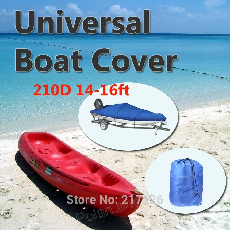 14-16ft 210D Oxford V-Hull Blue Boat Cover Speedboat Cover Prevent UV Sunproof Waterproof