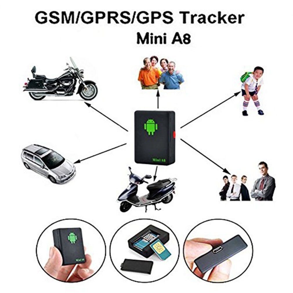 Mini A8 Gps Micro Tracking Locator Elderly Child Tracking Anti-Lost Car Anti-Theft Sos Car Anti-Theft