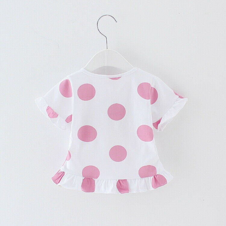 ONS Pasgeboren Baby Meisje Kleding Polka Dot T-shirt Katoen Ruche Zomer Outfits Kleding Tops 0-3Y