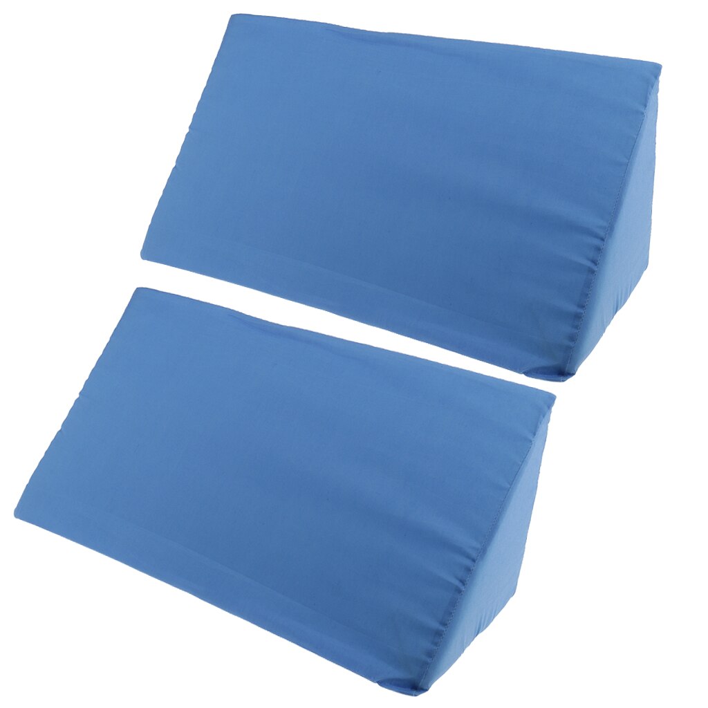 Coussin de lit en mousse, housse lavable, 2 pièces, coussin d&#39;élévation des jambes au dos: Blue