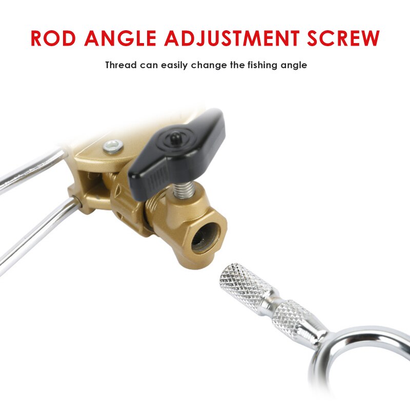 Adjustable Stainless Steel Fishing Rod Holder Gold Metal Handle Support Frame for Telescopic/handle