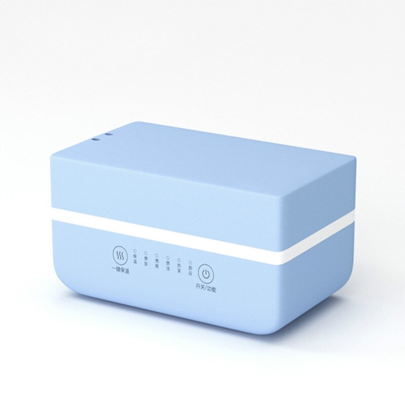 Electric Portable Heating Lunch Box Stainless steel Food Container Mini Rice Cooker Steamer Meal Lunchbox Bento Warmer: Blue intelligent