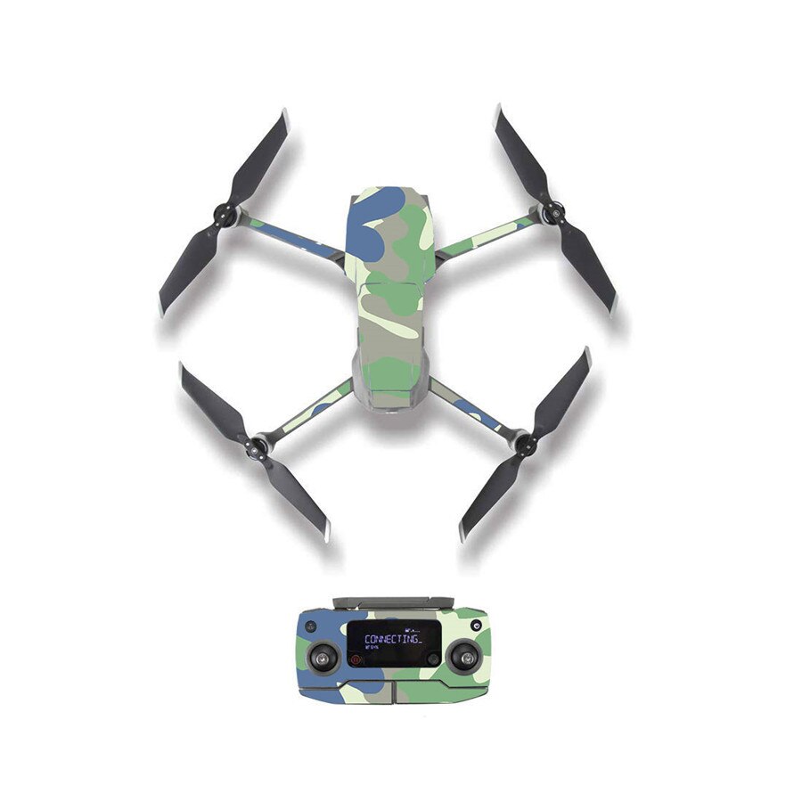 Pegatina de piel con estilo de camuflaje mosaico para DJI Mavic 2 Pro y Zoom, película de protección de batería para control remoto de cuerpo de Dron, M20107