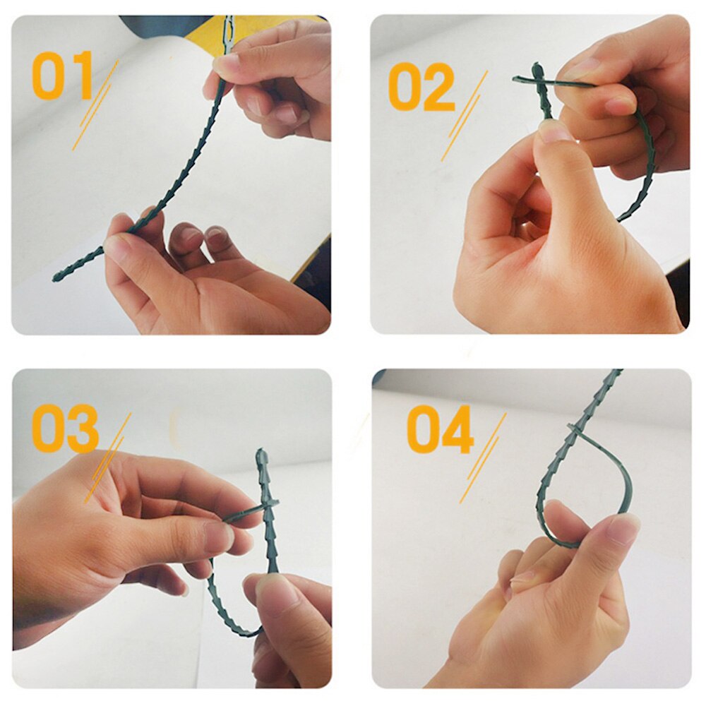 50Pcs/Set Adjustable Plastic Garden Plant Climbing Cables Tree Support Ties Shrubs Fastener Gardening Tools Supplies