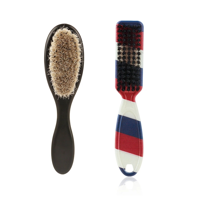 cepillo de afeitar para peluquero, cepillo para quitar el cuello, cepillos de pelo de caballo, herramientas de estilismo para limpieza de salón de bigote facial: Plata