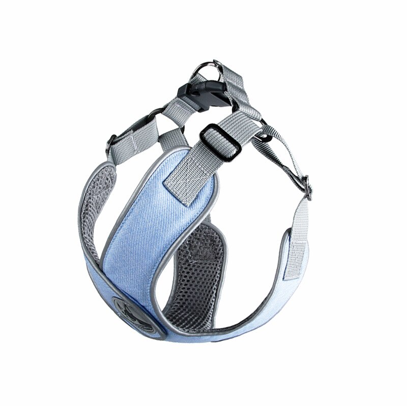 Puppy Harness No Pull Dog Accessories Arnes Para Perro Szelki Dla Psa Pet Harnais Chien Vest Reflective X-Shaped For Small Dogs: Blue / M