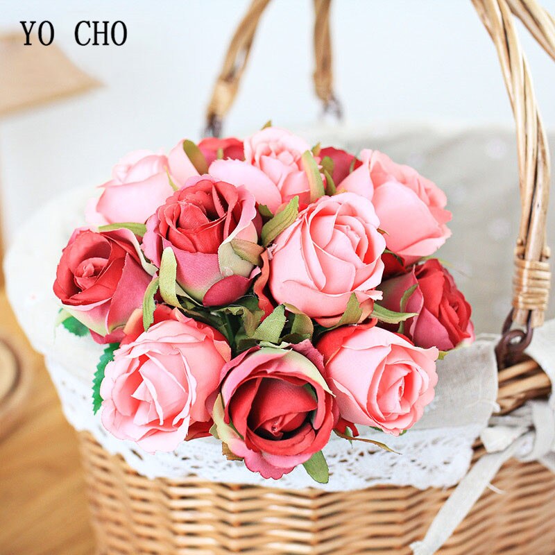 YO CHO Wedding Bouquet Roses Artificial Bridal Bouquets Wedding Accessories Bridesmaids Flowers Mariage Supplies Wedding Bouquet