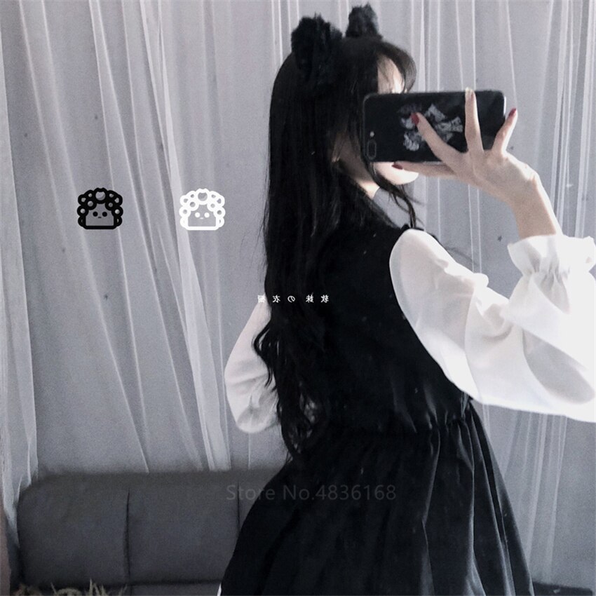 Vestido gótico japonés de Lolita para mujer, ropa europea, Punk, gótico, vestidos victorianos, Kawaii, Lolita, para chicas Harajuku Medieval