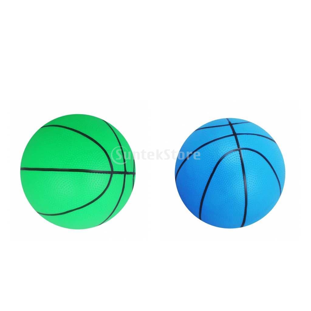 2X pallacanestro piccola Mini pallacanestro carina per bambini palla tenuta in mano morbida e rimbalzante, regalo Mini palla da 6 &quot;per bambini (blu, verde,)