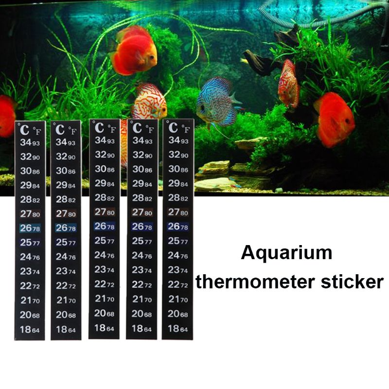 Waterproof Tank Aquarium Thermometer LCD Fish Tank Temperature Measurement Strip Digital Display Aquarium Rubber Temperature