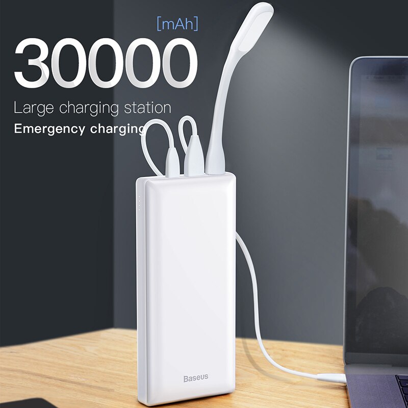 Baseus 30000Mah Power Bank Type-C Pd Snelle Oplader Powerbank Draagbare Externe Batterij Oplader Pack Voor Iphone Xiaomi huawei