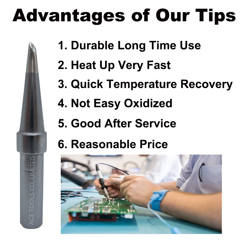 ETAA Soldering Tip Bevel 1.6mm Fit WELLER WES51 WES50 WESD51 WE1010NA WE1010EU PES51 PES50 LR21 LR20 Handle Welding Iron Bit