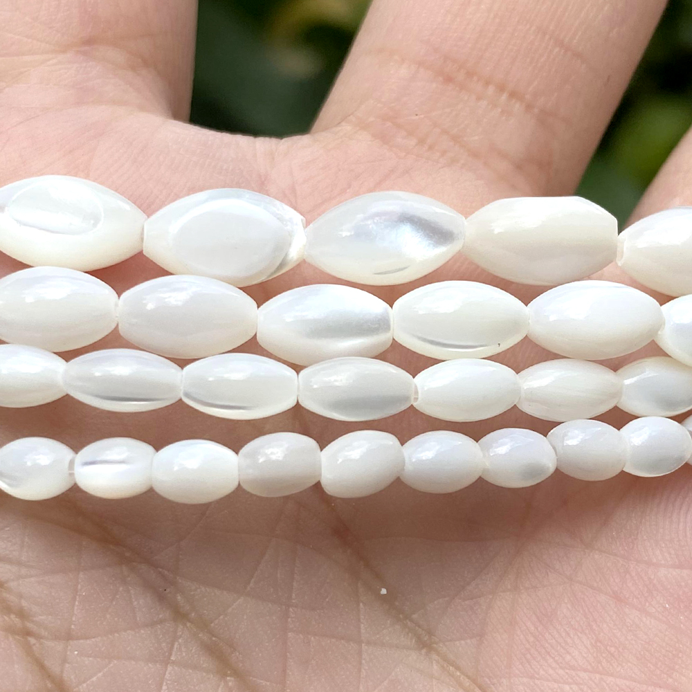 Witte Ovale Natuurlijke Zeeschelp Kralen Parelmoer Schelp Losse Kralen Voor Sieraden Maken Diy Ketting Armband Accessoires: 4Mm