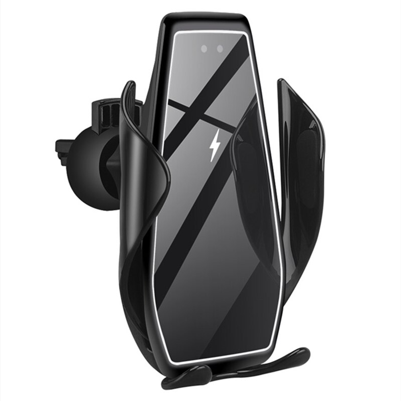 Wireless Car Charger 15W Qi Fast Charging Auto-Clamping Air Vent Mount for iPhone Samsung: 15W Black