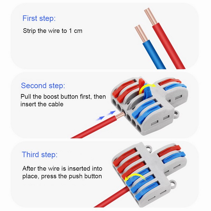 5/10pcs/Lot SPL-42/62 Mini Fast Wire Connector Universal Wiring Cable Connector Push-in Conductor Terminal Block