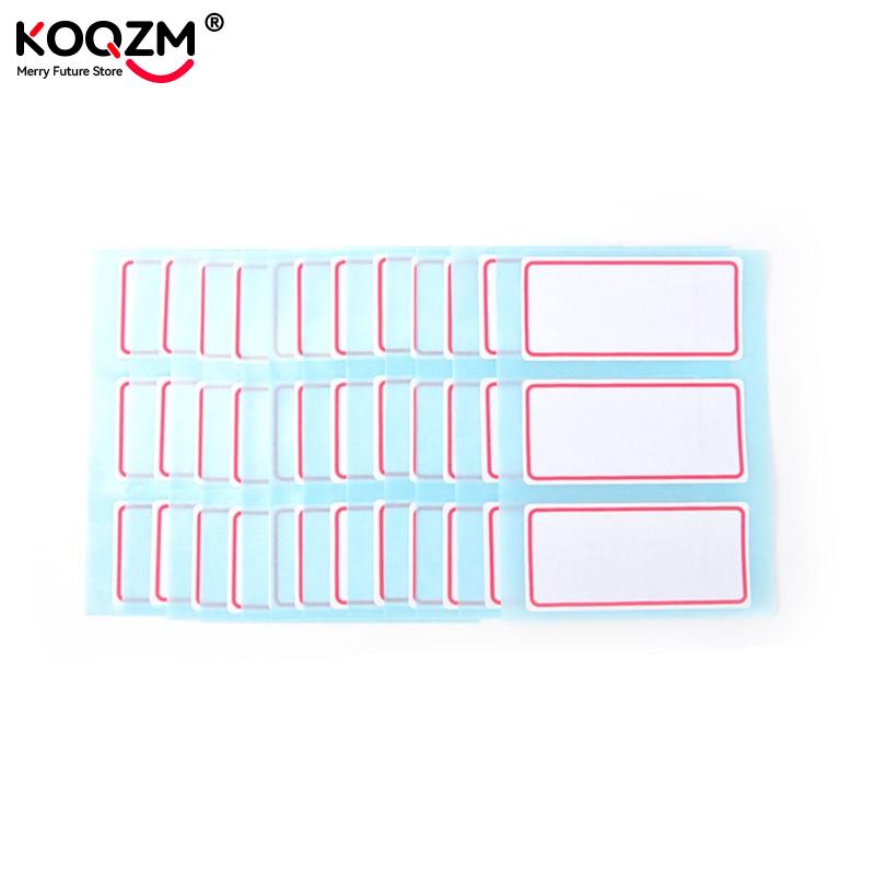 12 Vel Blanco Stickers 34*73Mm Zelfklevende Label Blanco Note Label Bar Kleverige Witte Beschrijfbare Naam Stickers