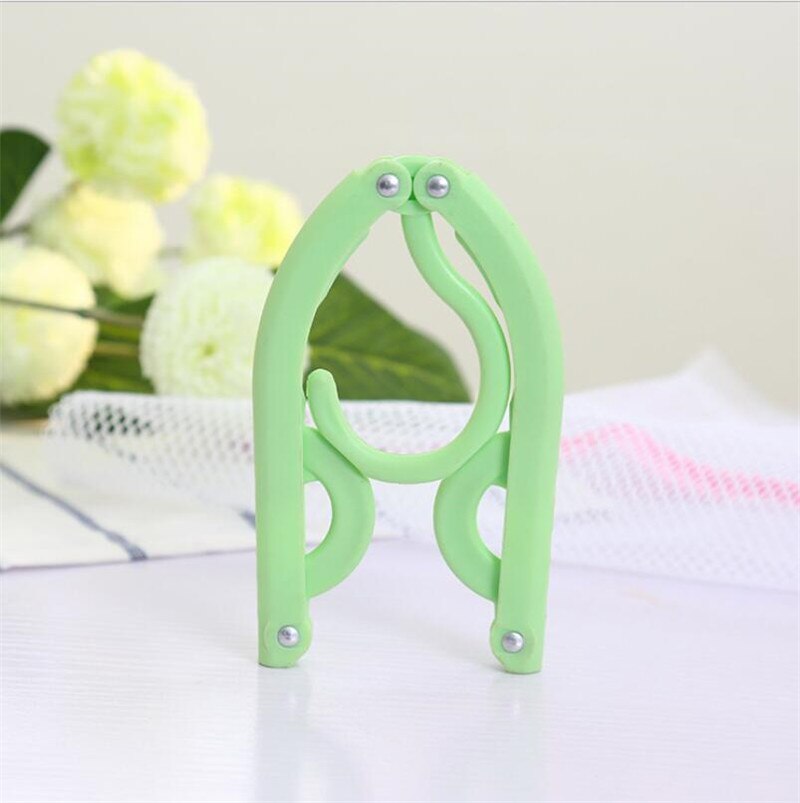 5Pcs Portable Travel Cloth Hanger Plastic Foldable Rack Drying Clothespin Trouser Coat Towel Socks Storage Closet Organizer