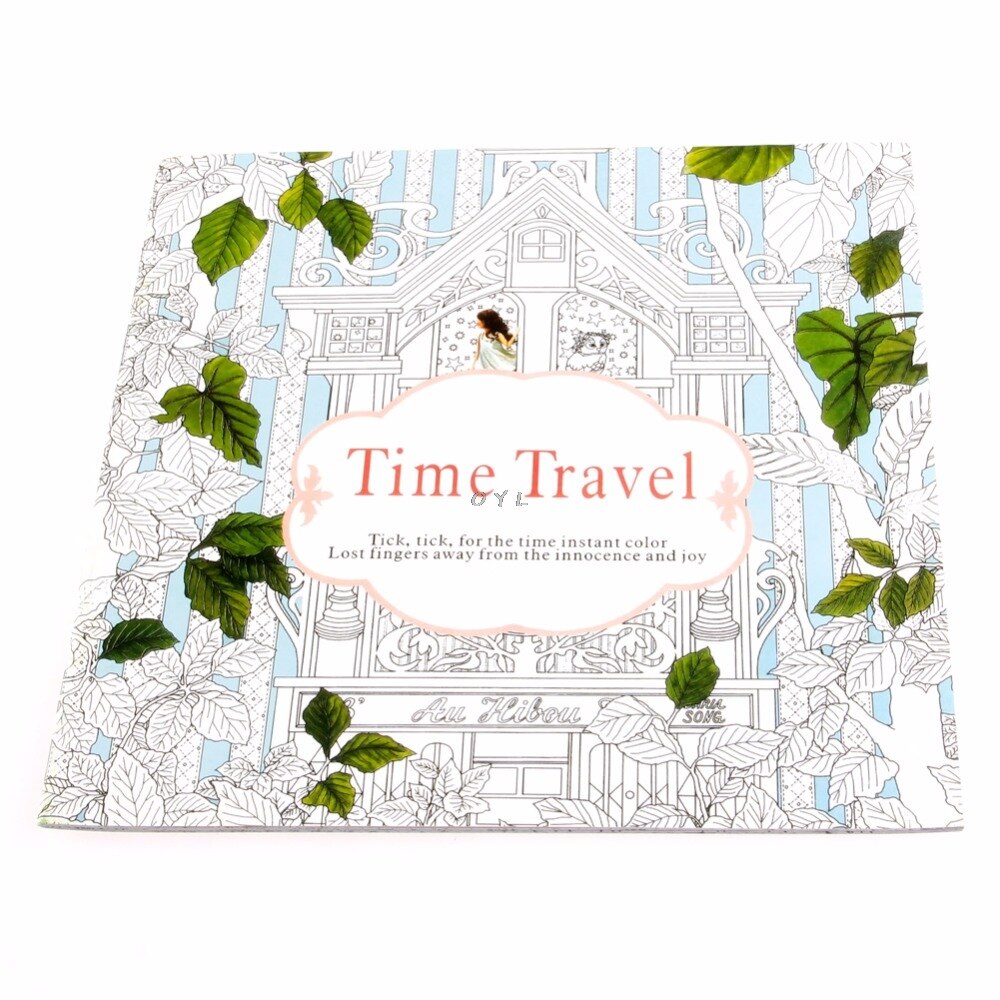 Time Travel-libro para colorear con Graffiti en inglés para niños, libros para pintar