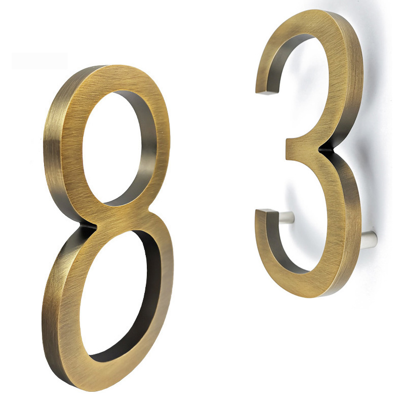 Numéros de maison flottants en métal, numéro de porte, panneaux d'adresse, plaques de porte, montage mural extérieur, plaques de signalisation de jardin, 0 à 9, 5 po, 127mm