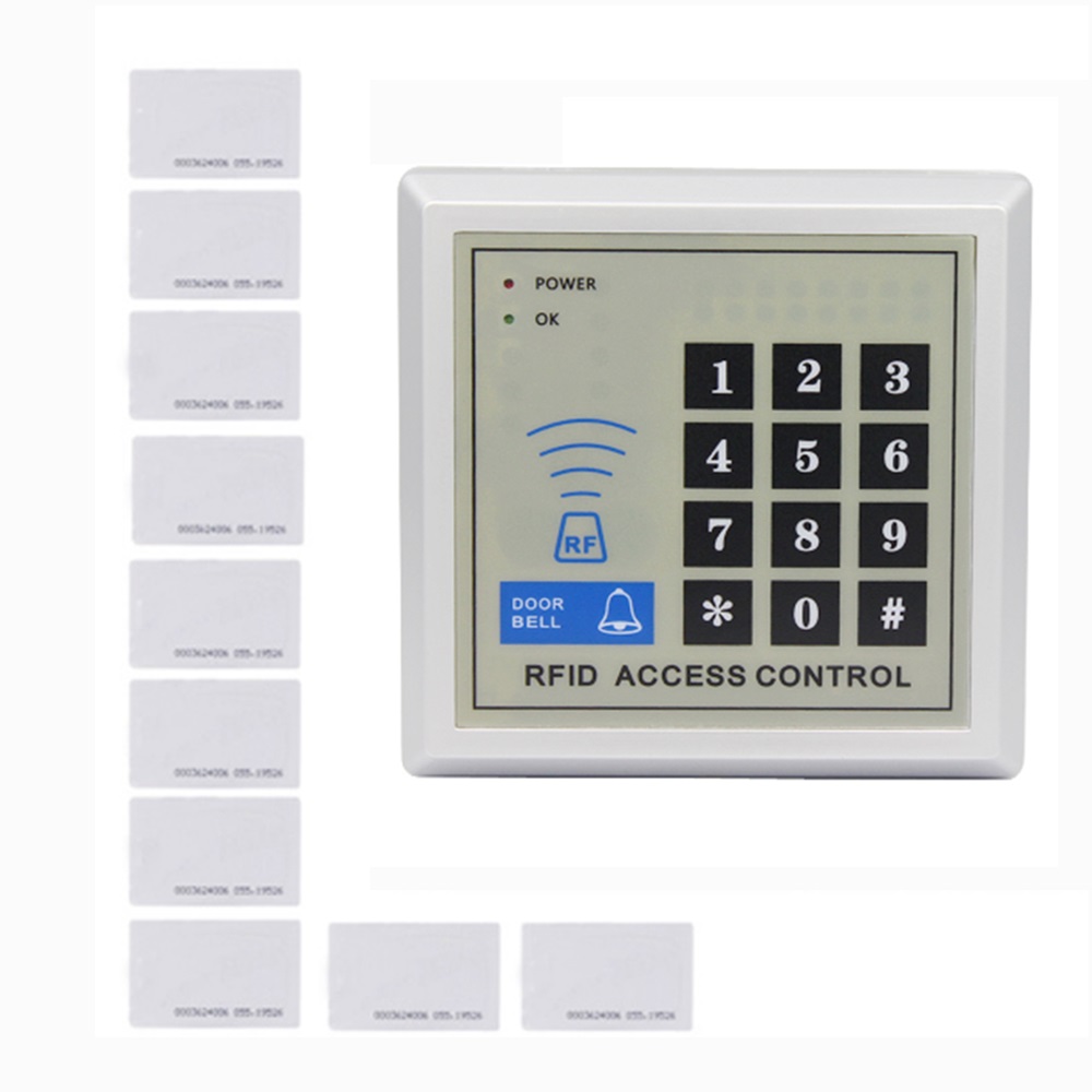 2000 user MF 13.56Mhz IC Access Control System Device Machine IC Card Security Proximity Entry Door Lock: x1 and 10 IC cards