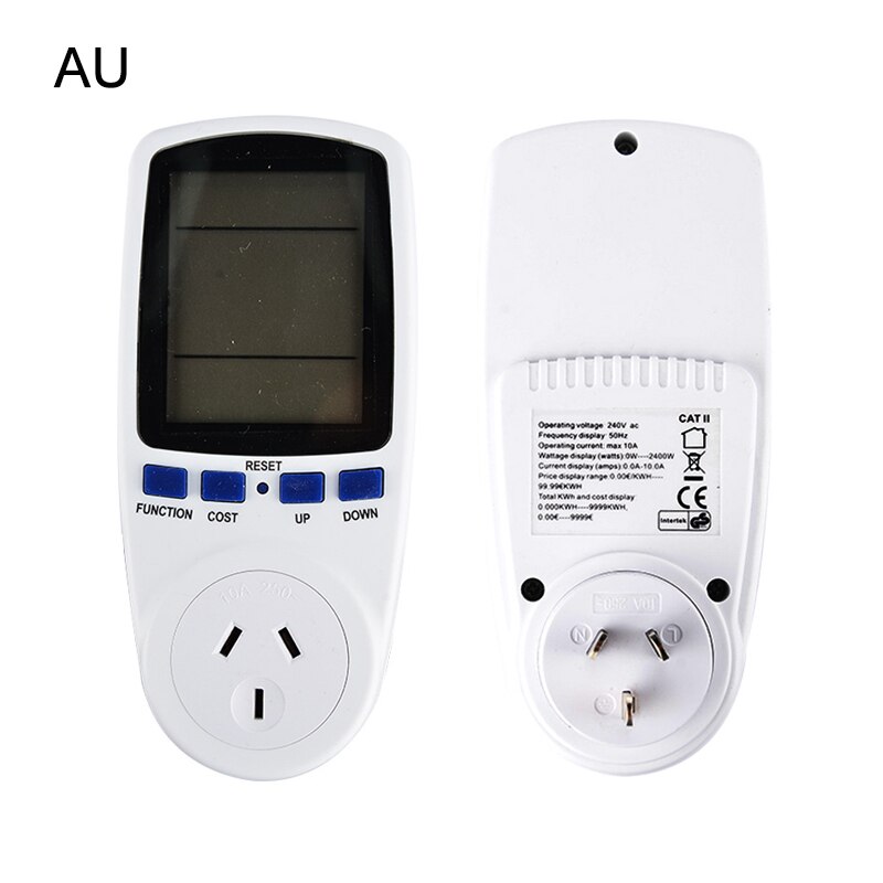 Power Meter Digital Wattmeter Energy EU/US/UK/AU/BR Watt Calculator Monitor Electricity Consumption Measuring Socket Analyzer: AU Plug