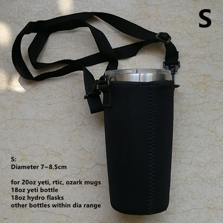 Bottle Cover Mug Bag Cup Carrier Neoprene Cloth Pouch Tumbler Case S/M/L For YETI RTIC SKINNY HYDROFLASK Diameter 7cm To 12.5cm: S