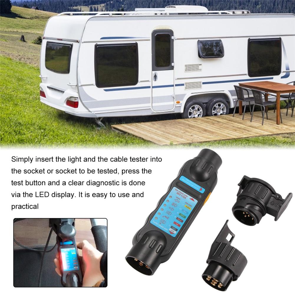 Stil 12v lastebil tilhenger rv kontakt tester 7- pin plug socket converter trailer tester 13p to 7p 7p to 13p biltilbehør