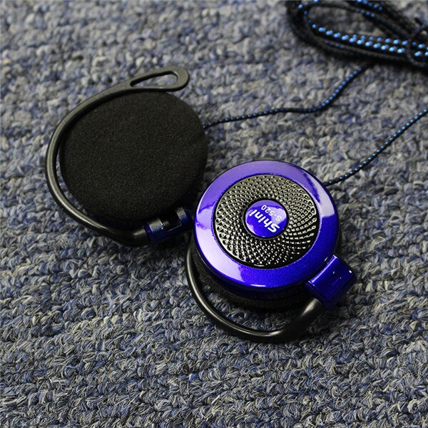 Ohr Haken Kopfhörer Verdrahtete Kopfhörer 3,5mm Super Bass Headset Mit Mikrofon Sport Kopfhörer für iPhone Samsung Xiaomi Huawei: Blau