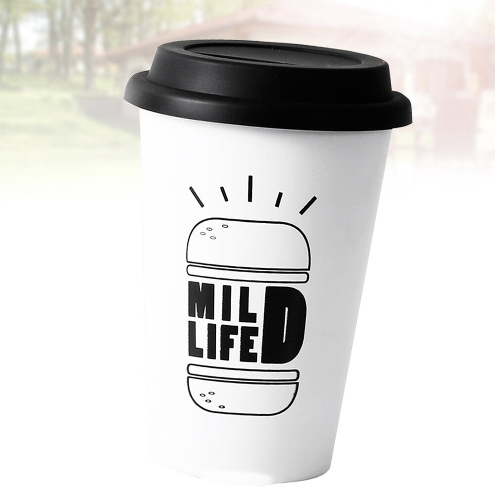 Draagbare Koffiekopje Mode Koffiekopje Rvs Cup Drinkbeker (Hamburg Wit Stijl)