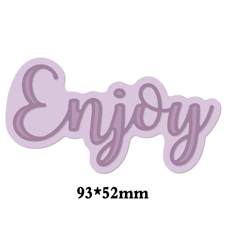Mots mélangés découpe de métal pochoir pour bricolage Scrapbooking décoratif gaufrage artisanat découpe modèle Sentiment: Enjoy