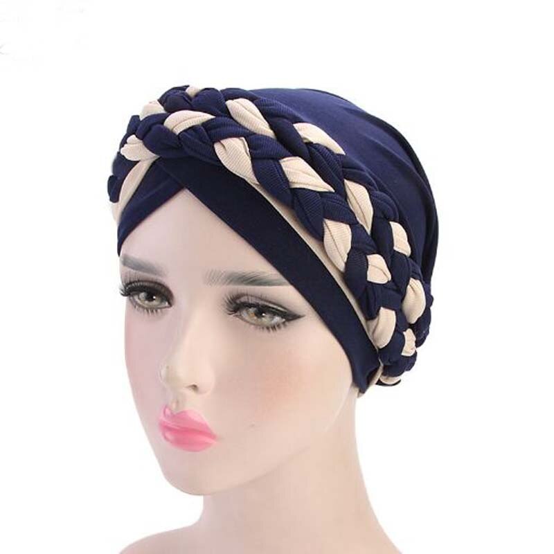 Bohemian National Twist Braid Skullies Beanies Spring Autumn Brand Turban Hats For Women Chemotherapy Cap