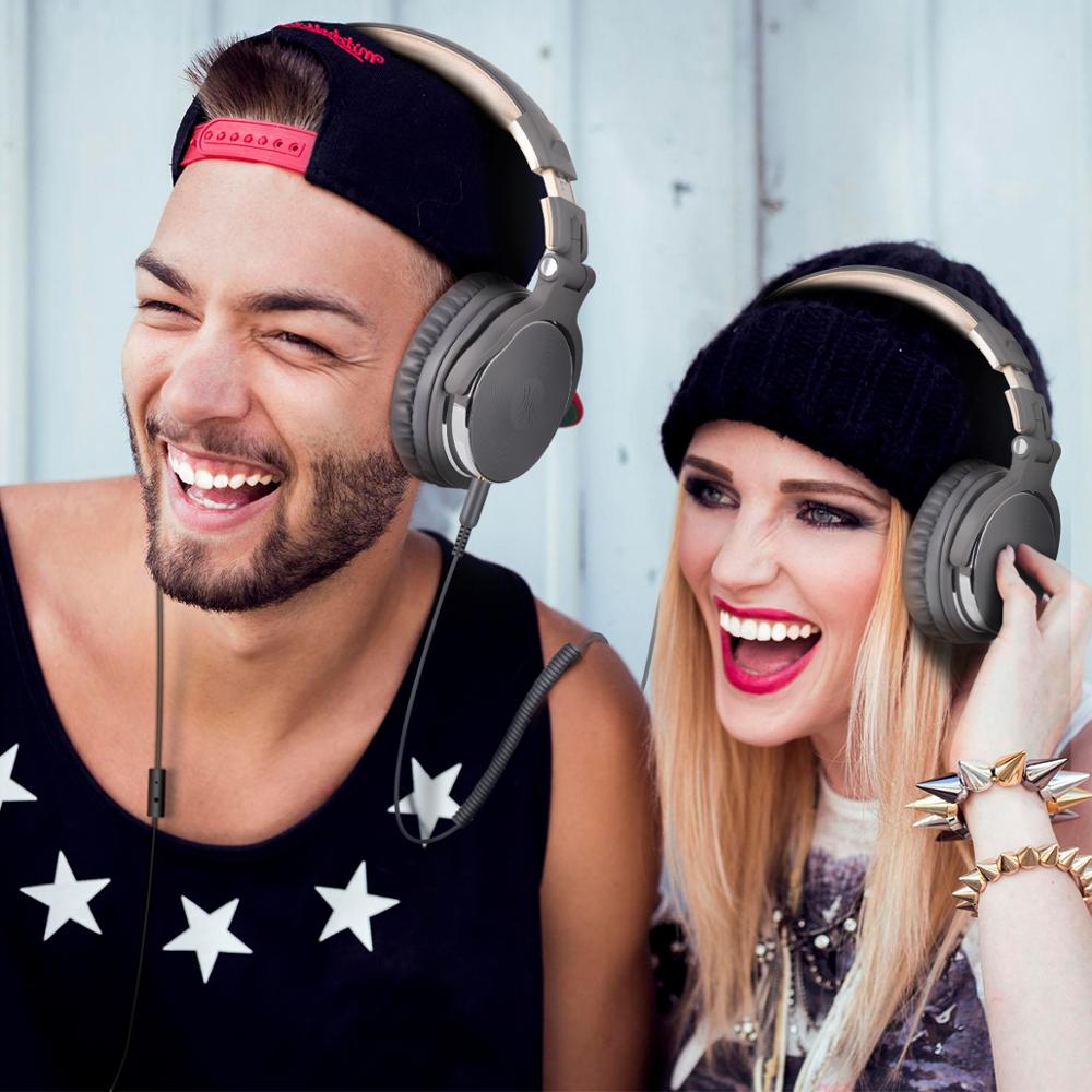 Oneodio Studio DJ Headphones With Microphone Over Ear Wired HiFi Monitoring Headset Foldable Gaming Earphone For PC