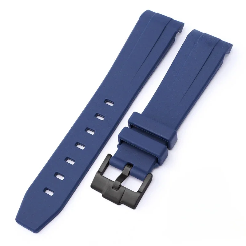Correa de reloj para Omega X Swatch Joint MoonSwatch Speedmaster, correa de silicona de goma con extremo curvo, pulsera deportiva suave para hombres y mujeres de 20mm: Luz Azul