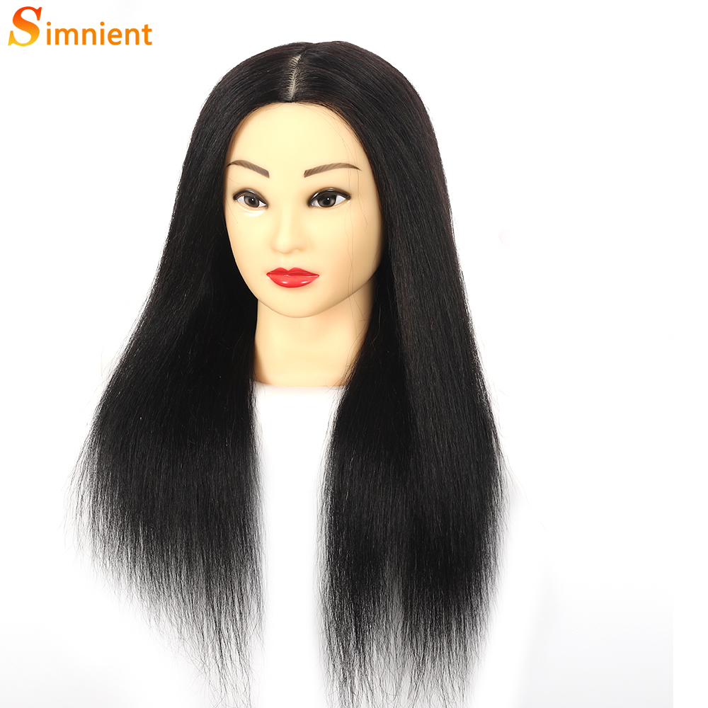 Human Hair Doll Head For Hairstyle Training Head Kit Mannequin Head Styling To Practice Curl Iron: PURPLE
