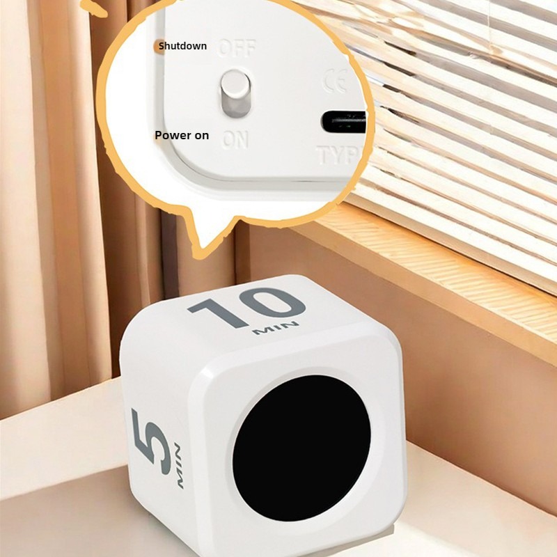 Productiviteit Timer Productiviteit Kubus Timer Zwaartekrachtsensor LED-display 4-vooraf ingestelde tijd Tijdbeheer voor kinderen Keuken Countdown Timer