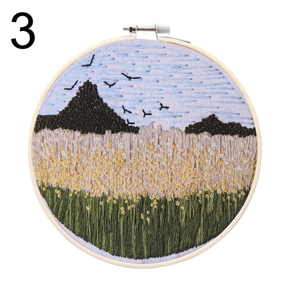 1 Juego de bordado de flores para principiantes, kit de bordado de punto de cruz, Kit de bordado de cinta, hechos a mano: 3