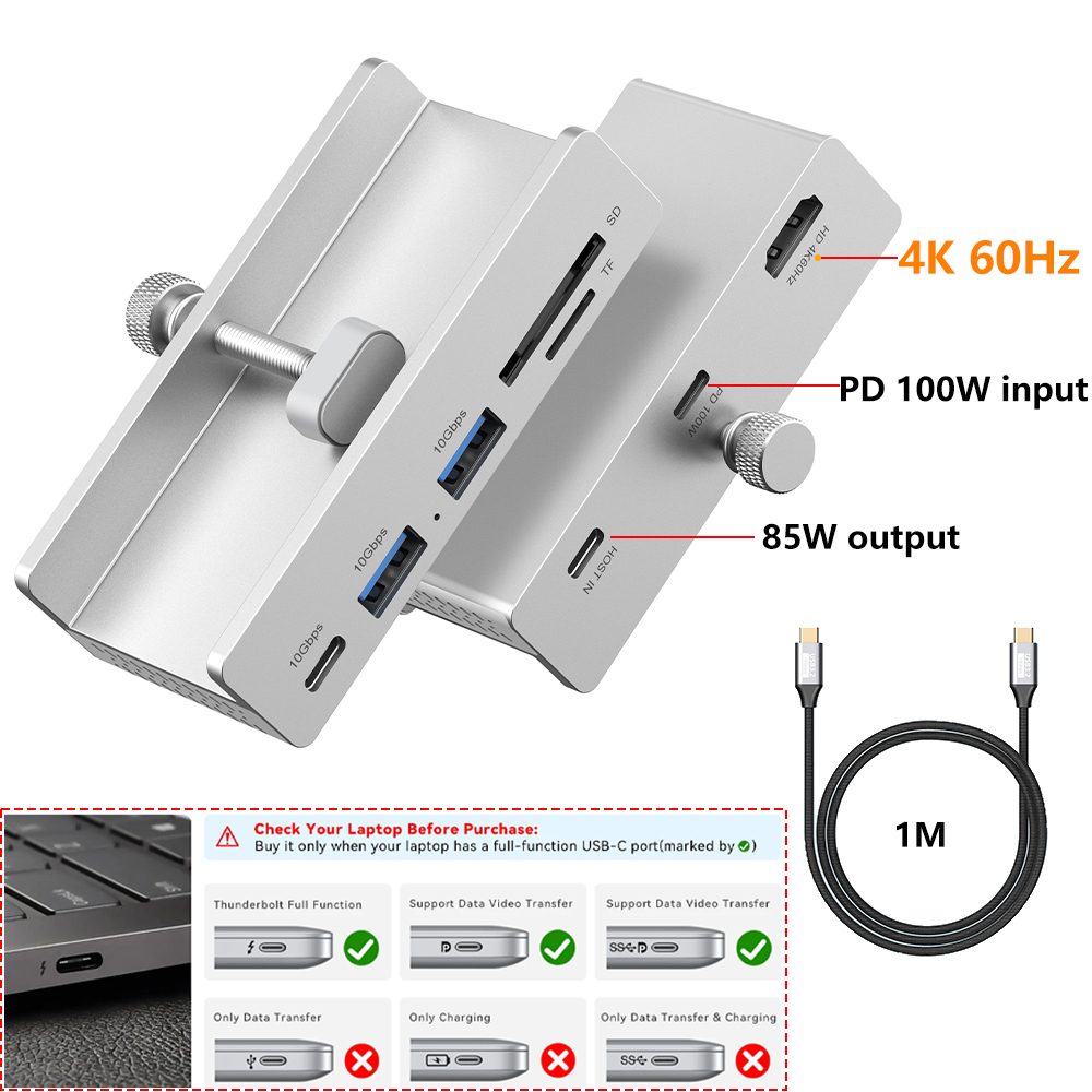 10Gbps HUB Clamp Clip USB 3.2 3.0 2.0 Splitter Adapter Zewnętrzna stacja dokująca Multi Do iMac MacbookPro Akcesoria do komputerów stacjonarnych: KAWA