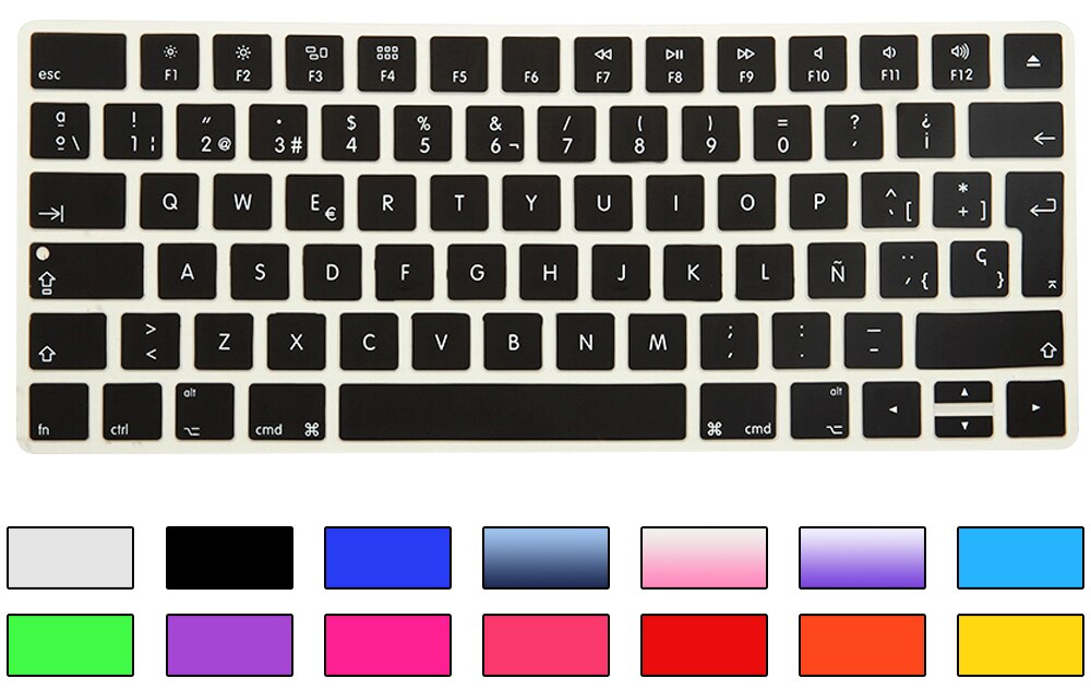 HRH Slim ESP hiszpańska klawiatura pokrywa silikonowa skórka do Apple Magic bezprzewodowa klawiatura Bluetooth MLA22LL/A (A1644,2015 wydany)