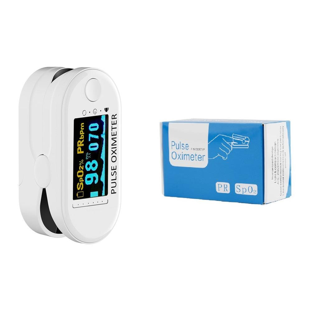 Fingertip Oximeter Finger Clip Oximeter Finger Pulse Monitor Oxygen Saturation Monitor Heart Rate Meter Without Battery: white