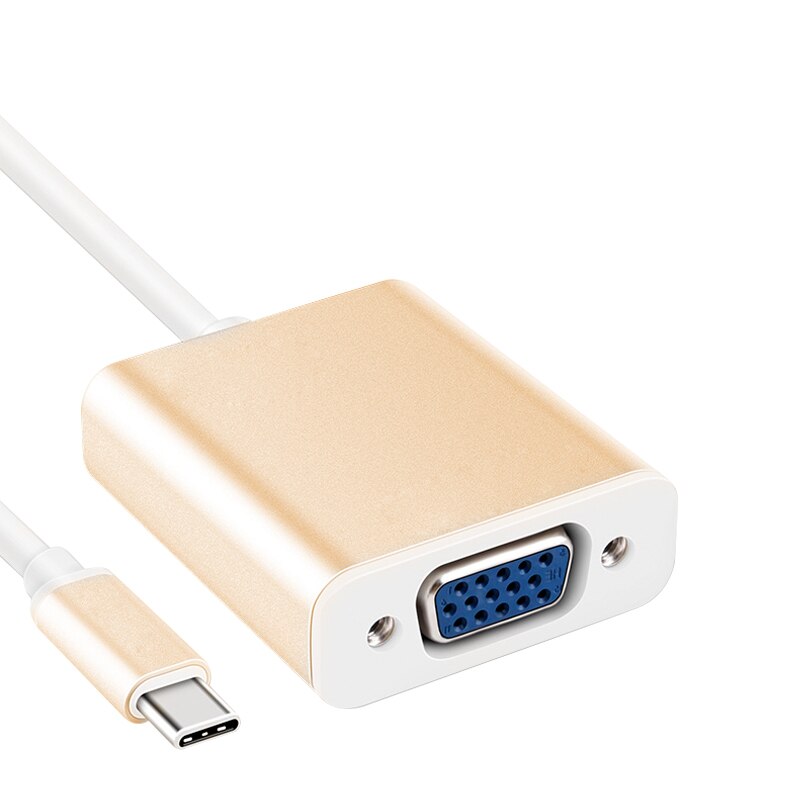Basix Typ C zu Weiblich VGA Adapter Kabel USBC USB 3,1 zu VGA Adapter für Macbook 12 zoll Chromebook Pixel lumia 950XL Usb C Hub: gold