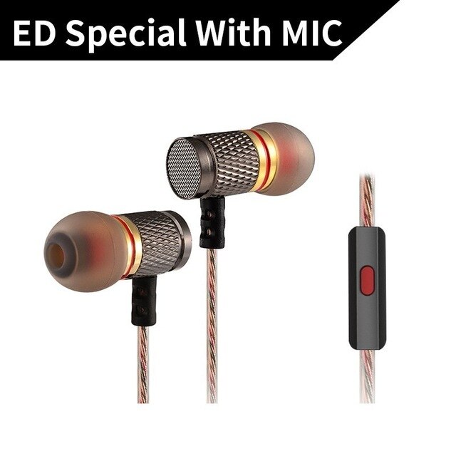 KZ ED Besondere Auflage Gold Überzogene Gehäbenutzen Kopfhörer mit Mikrofon 3,5mm HD HiFi in-Ohr-Monitor Bass Stereo Ohrhörer für Telefon: Gold EDR1 mit Mic